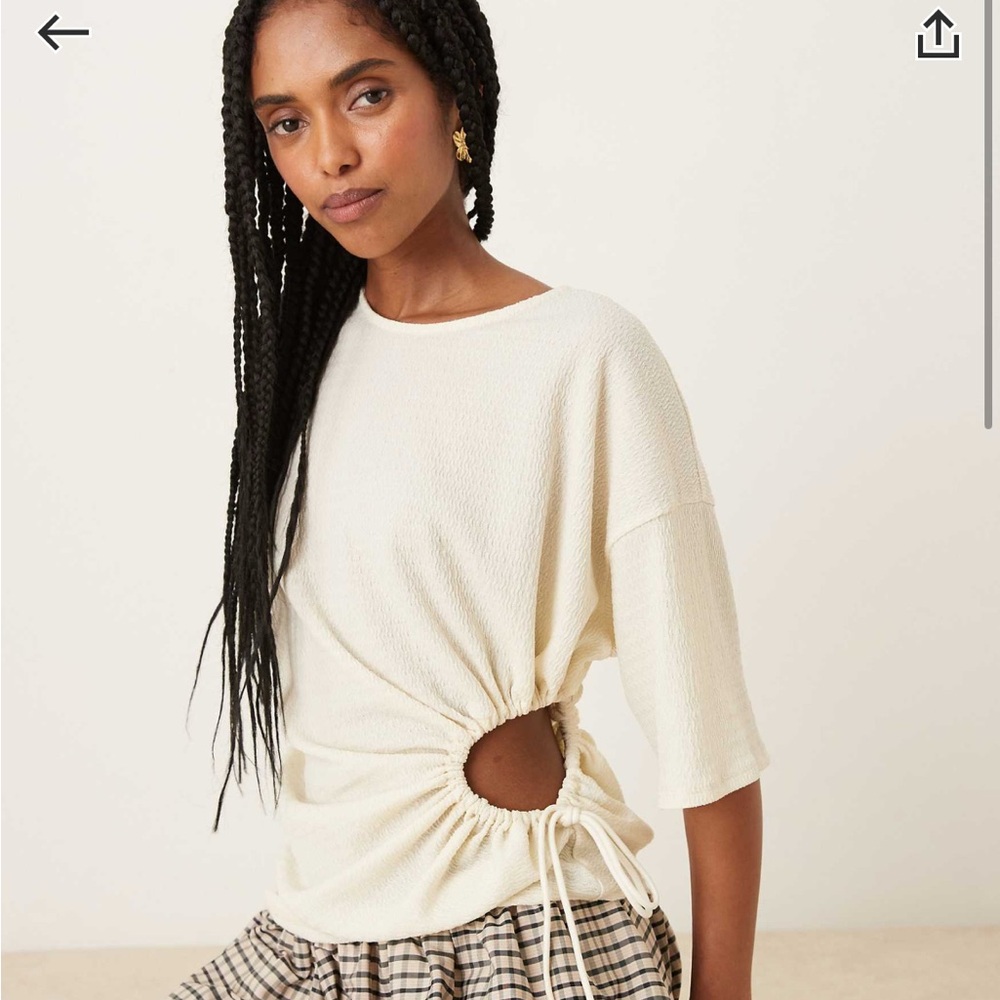 ASOS Cream Ruched Top